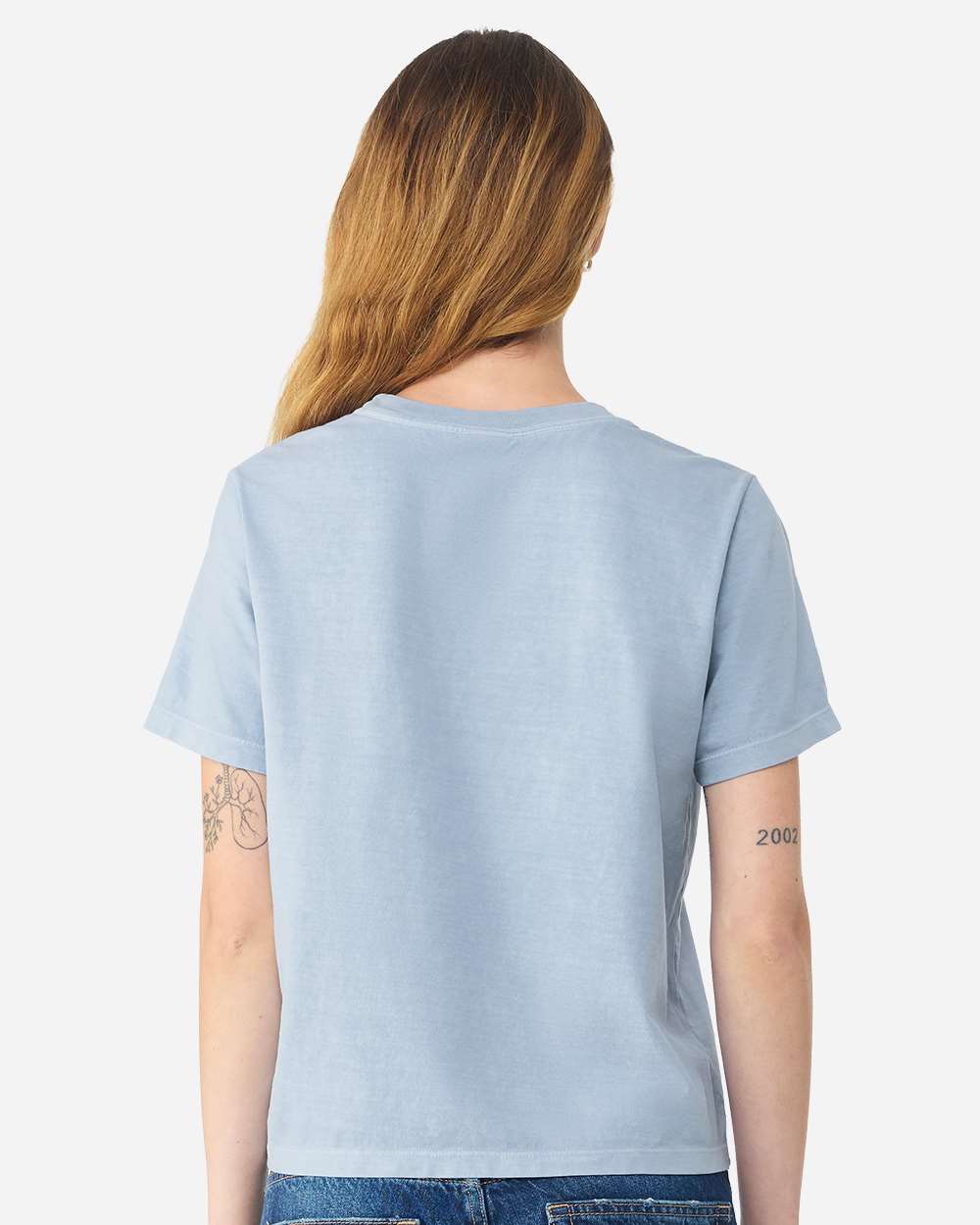 Bella + Canvas 6110gd Women’s Garment-dyed Tee - Light Washed Denim
