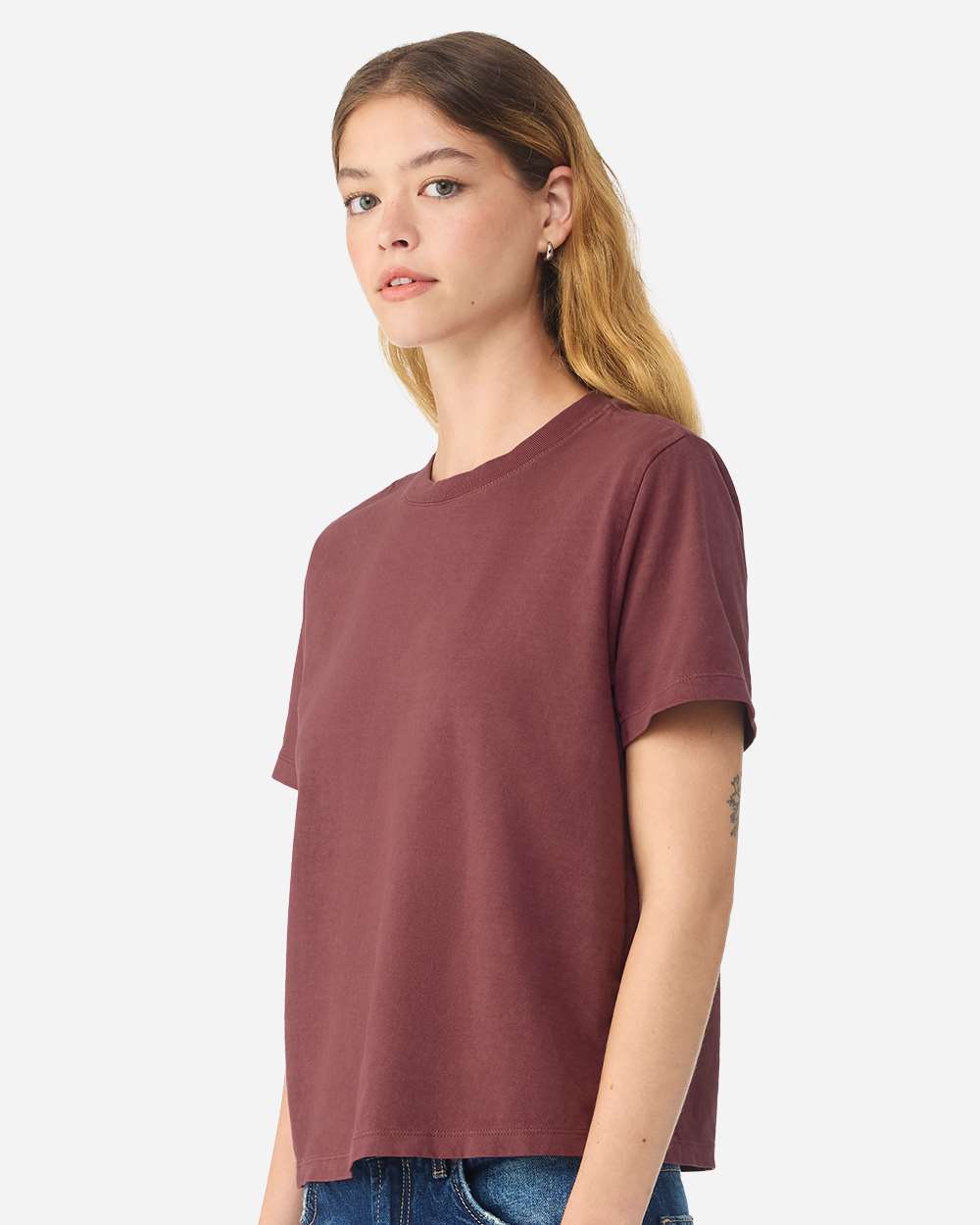 Bella + Canvas 6110gd Women’s Garment-dyed Tee - Washed Maroon