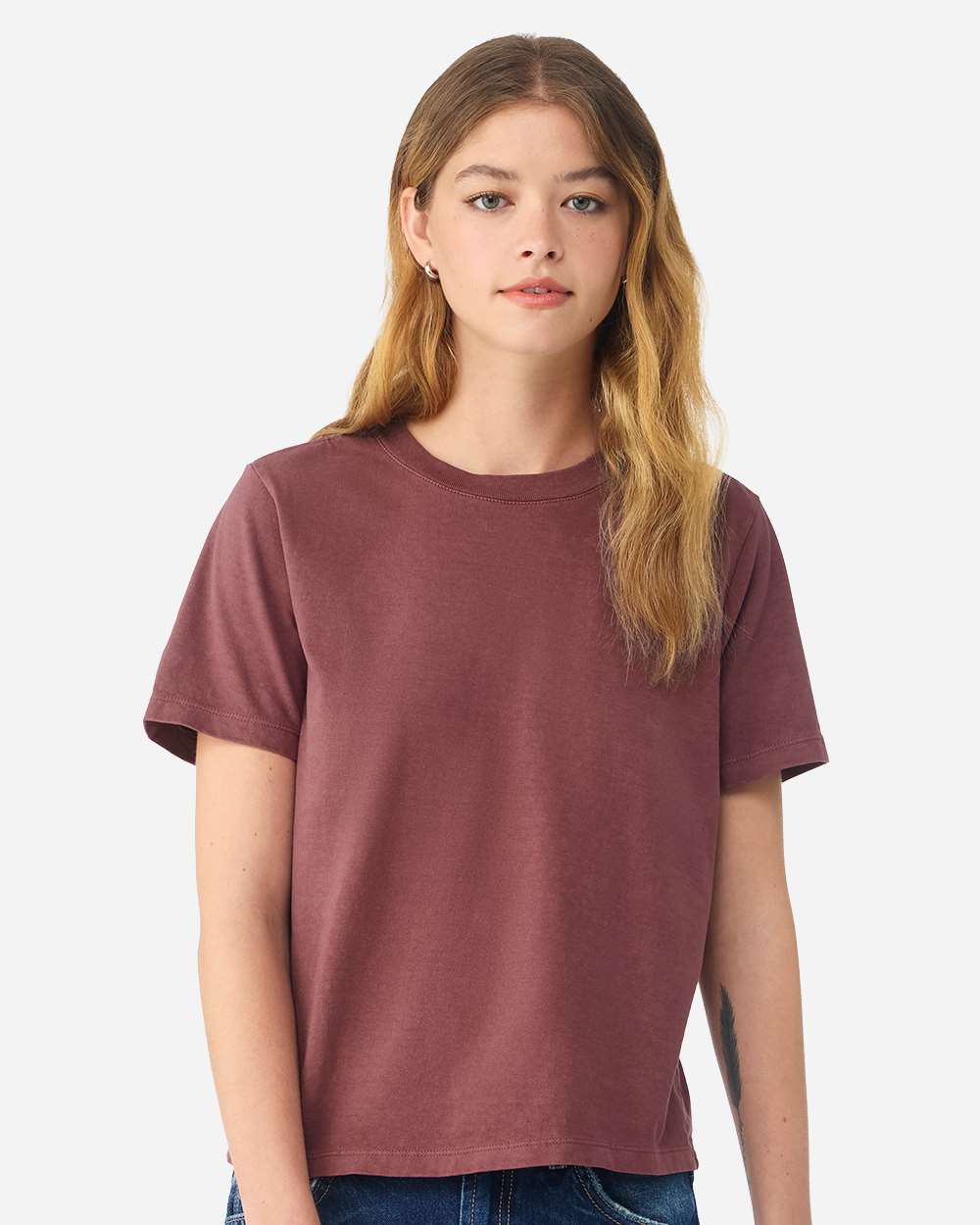 Bella + Canvas 6110gd Women’s Garment-dyed Tee - Washed Maroon