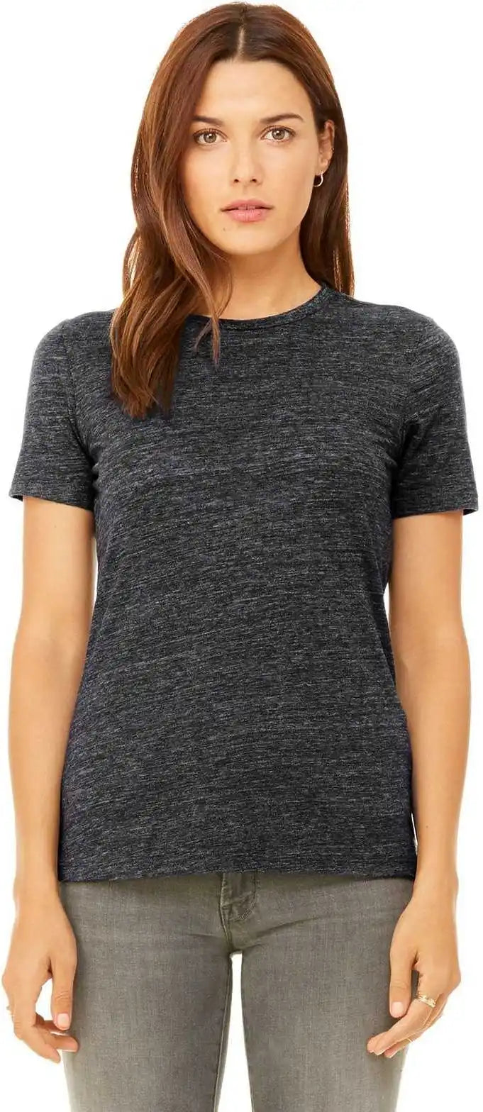 Bella + Canvas 6400 Women’s Relaxed Jersey Short Sleeve Tee - Charcoal Black Slub