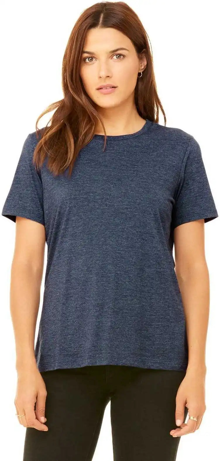 Bella + Canvas 6400 Women’s Relaxed Jersey Short Sleeve Tee Heather Navy