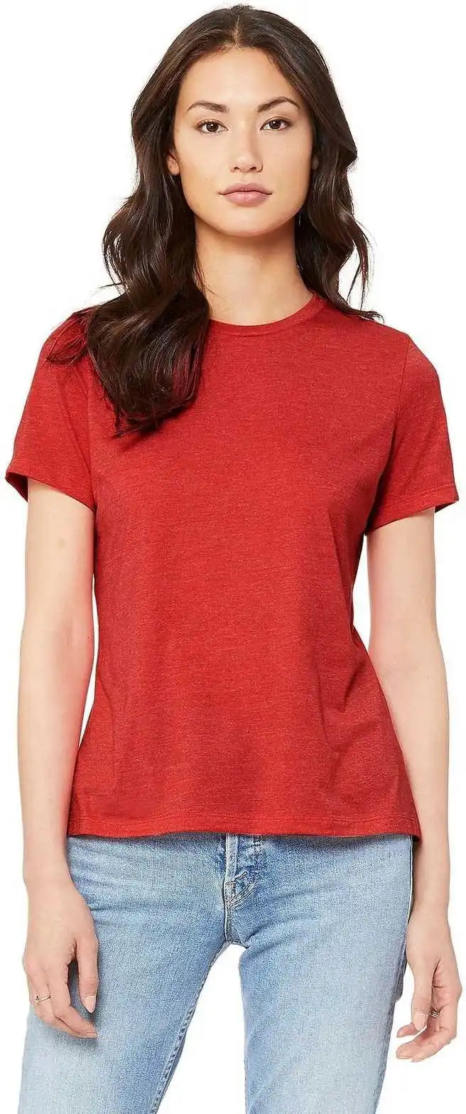 Bella + Canvas 6400 Women’s Relaxed Jersey Short Sleeve Tee Heather Red