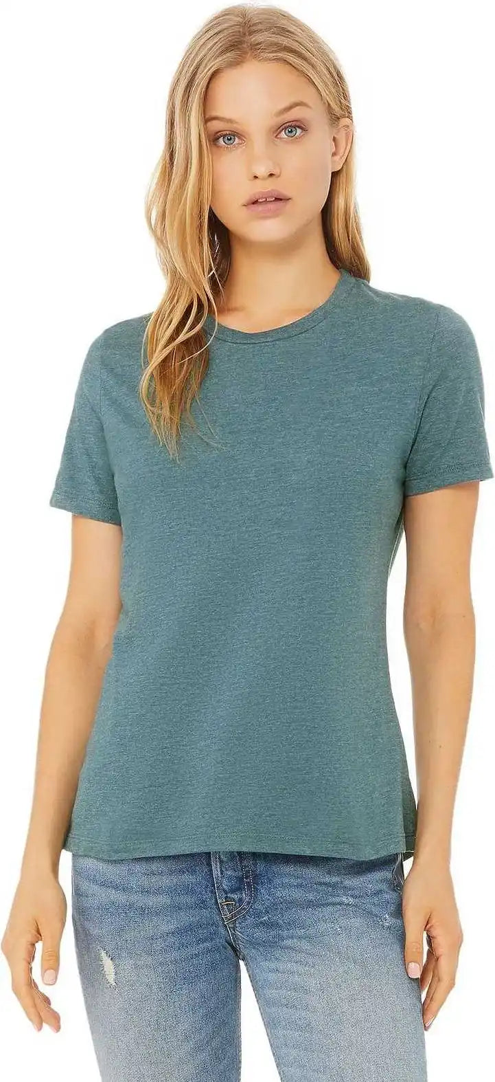 Bella + Canvas 6400 Women’s Relaxed Jersey Short Sleeve Tee Heather Deep Teal