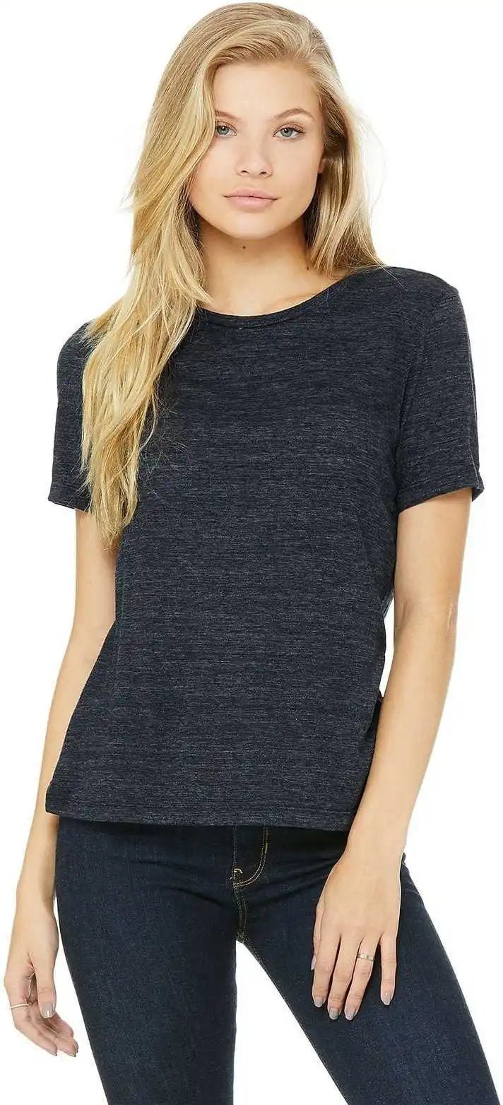 Bella + Canvas 6400 Women’s Relaxed Jersey Short Sleeve Tee Navy Slub