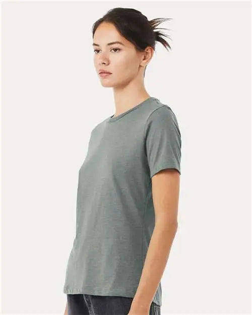 Bella + Canvas 6400cvc Women’s Relaxed Fit Heather Cvc Tee - Blue Storm
