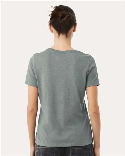 Bella + Canvas 6400cvc Women’s Relaxed Fit Heather Cvc Tee - Blue Storm