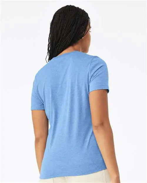 Bella + Canvas 6400cvc Women’s Relaxed Fit Heather Cvc Tee - Carolina Blue