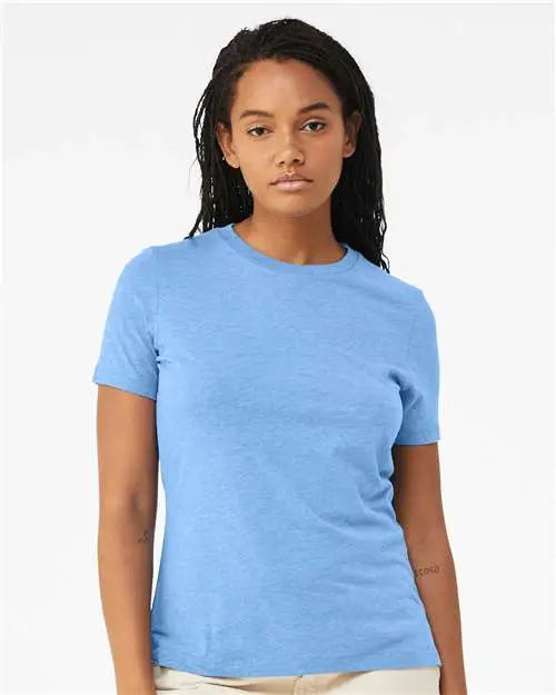 Bella + Canvas 6400cvc Women’s Relaxed Fit Heather Cvc Tee - Carolina Blue