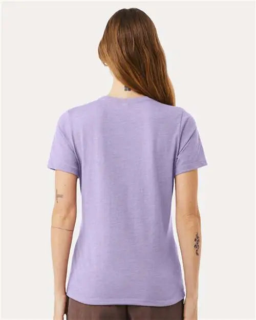 Bella + Canvas 6400cvc Women’s Relaxed Fit Heather Cvc Tee - Dark Lavender
