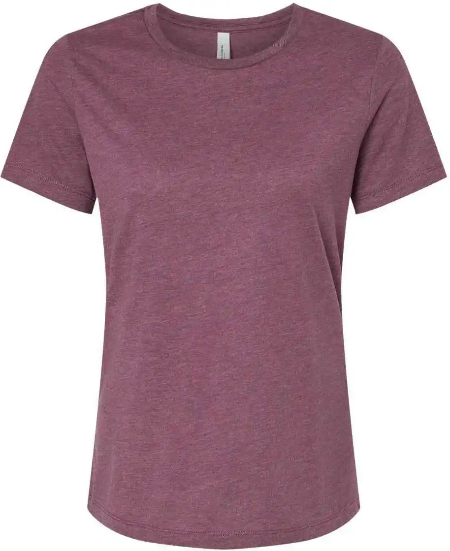 Bella + Canvas 6400cvc Womens Relaxed Fit Heather Cvc Tee Maroon