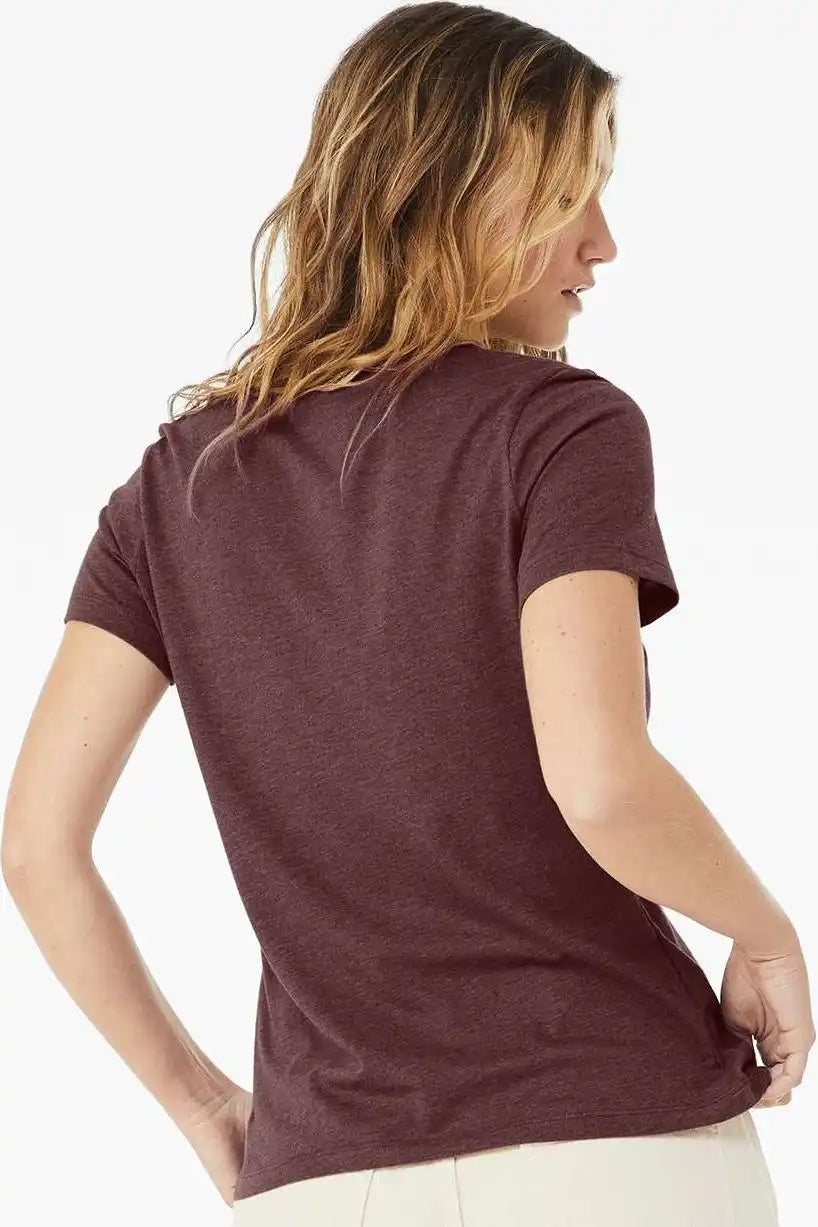 Bella + Canvas 6400cvc Womens Relaxed Fit Heather Cvc Tee Maroon