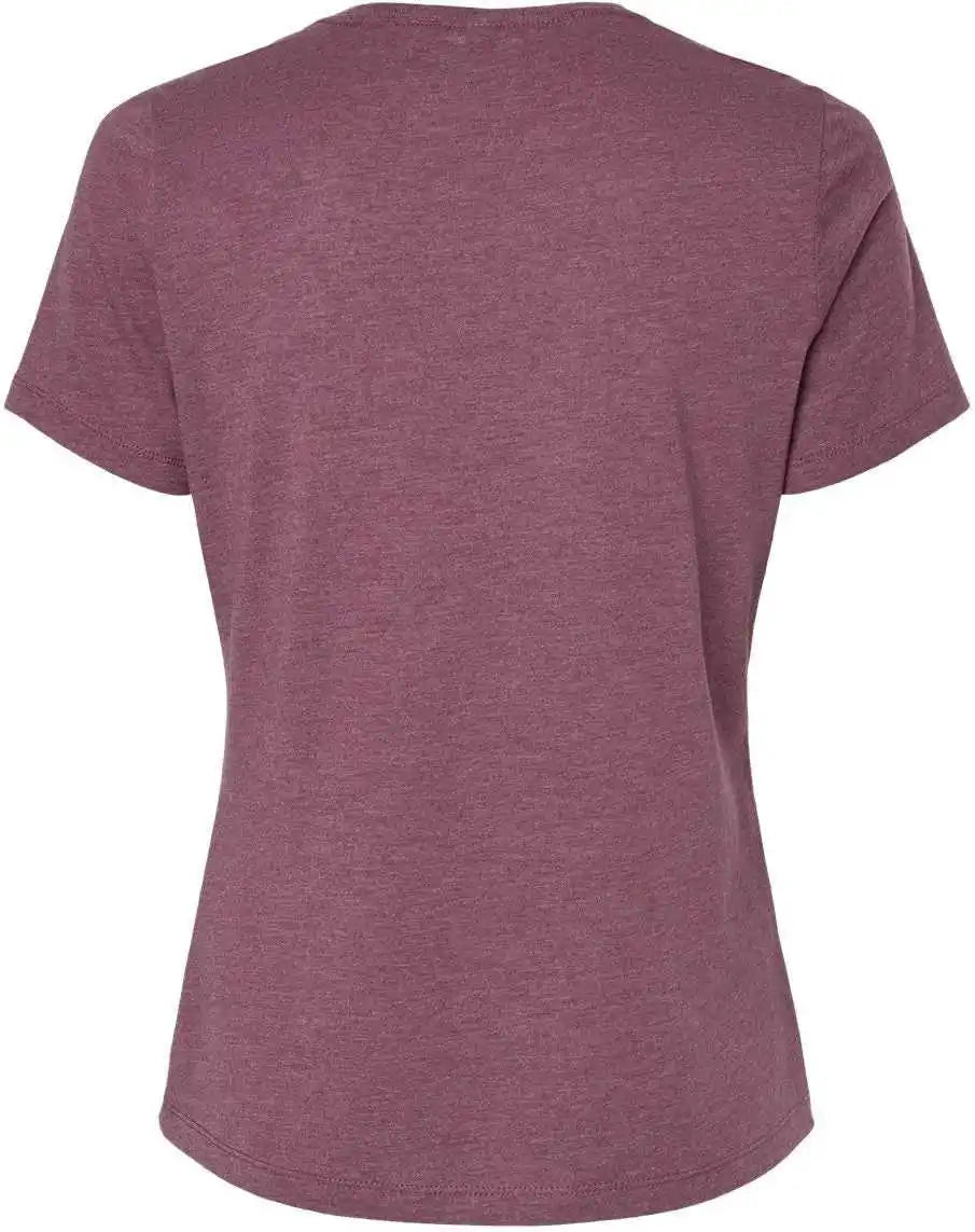 Bella + Canvas 6400cvc Womens Relaxed Fit Heather Cvc Tee Maroon