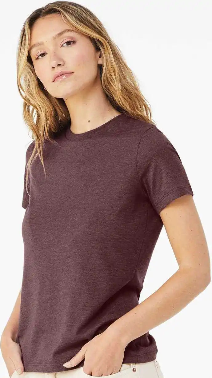 Bella + Canvas 6400cvc Womens Relaxed Fit Heather Cvc Tee Maroon