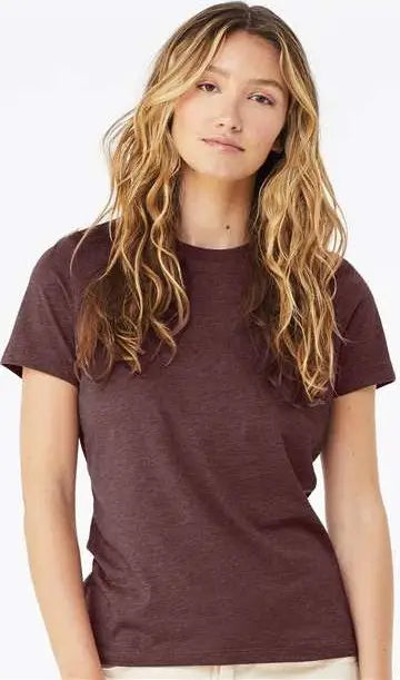 Bella + Canvas 6400cvc Women’s Relaxed Fit Heather Cvc Tee - Maroon