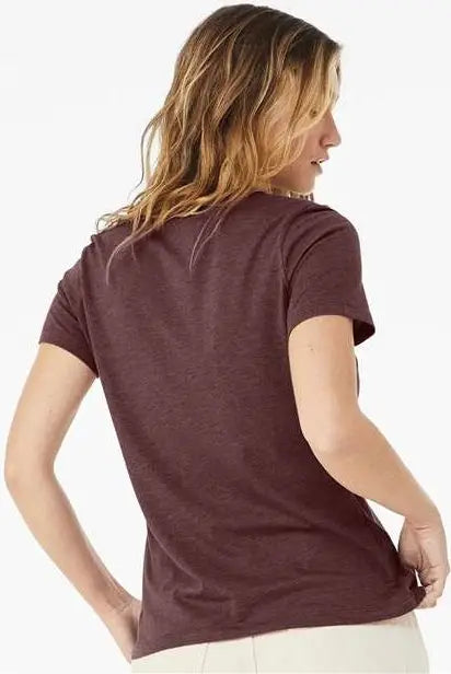 Bella + Canvas 6400cvc Women’s Relaxed Fit Heather Cvc Tee - Maroon