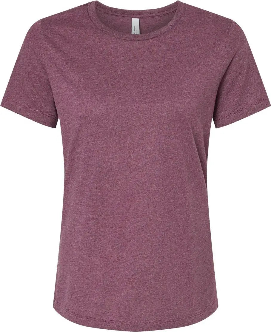 Bella + Canvas 6400cvc Women’s Relaxed Fit Heather Cvc Tee - Maroon - s