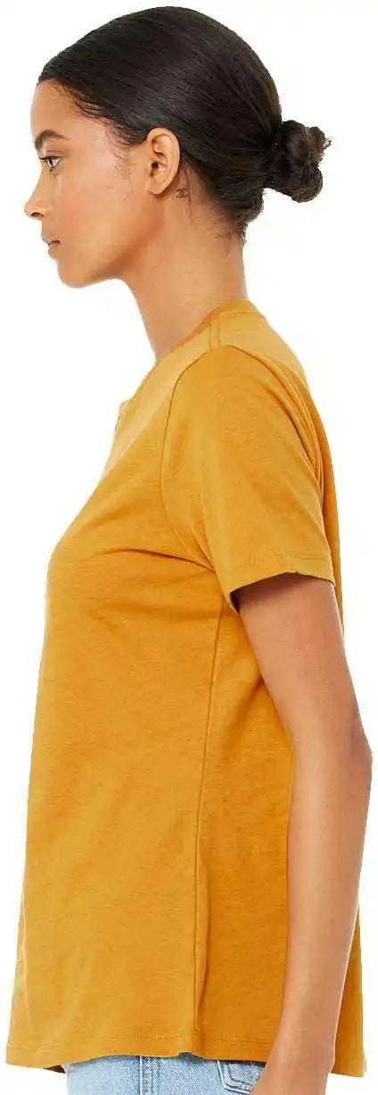 Bella + Canvas 6400cvc Womens Relaxed Fit Heather Cvc Tee - Mustard