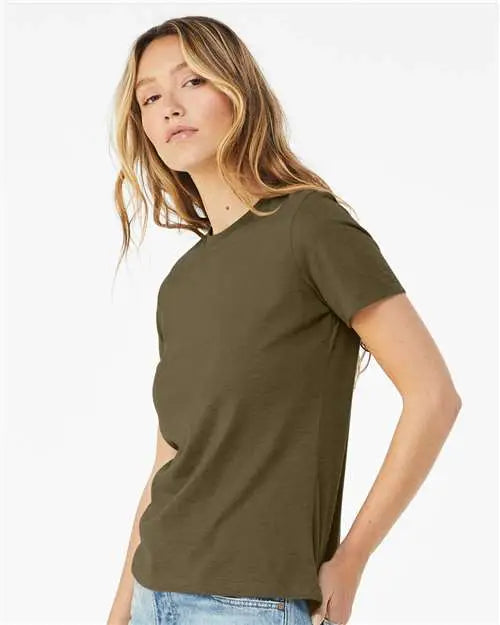 Bella + Canvas 6400cvc Women’s Relaxed Fit Heather Cvc Tee - Olive