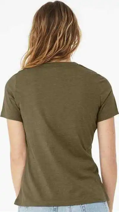 Bella + Canvas 6400cvc Womens Relaxed Fit Heather Cvc Tee - Olive