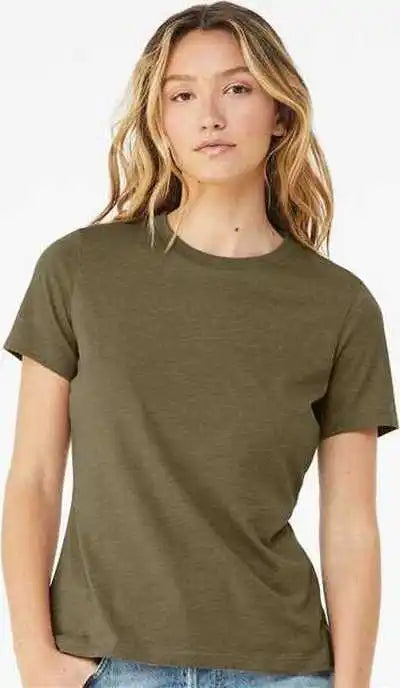 Bella + Canvas 6400cvc Womens Relaxed Fit Heather Cvc Tee - Olive
