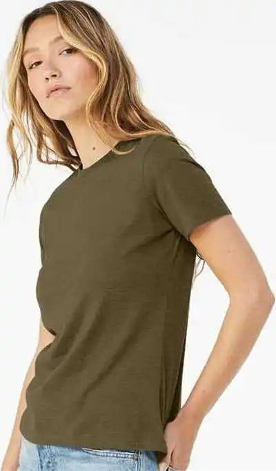Bella + Canvas 6400cvc Womens Relaxed Fit Heather Cvc Tee - Olive