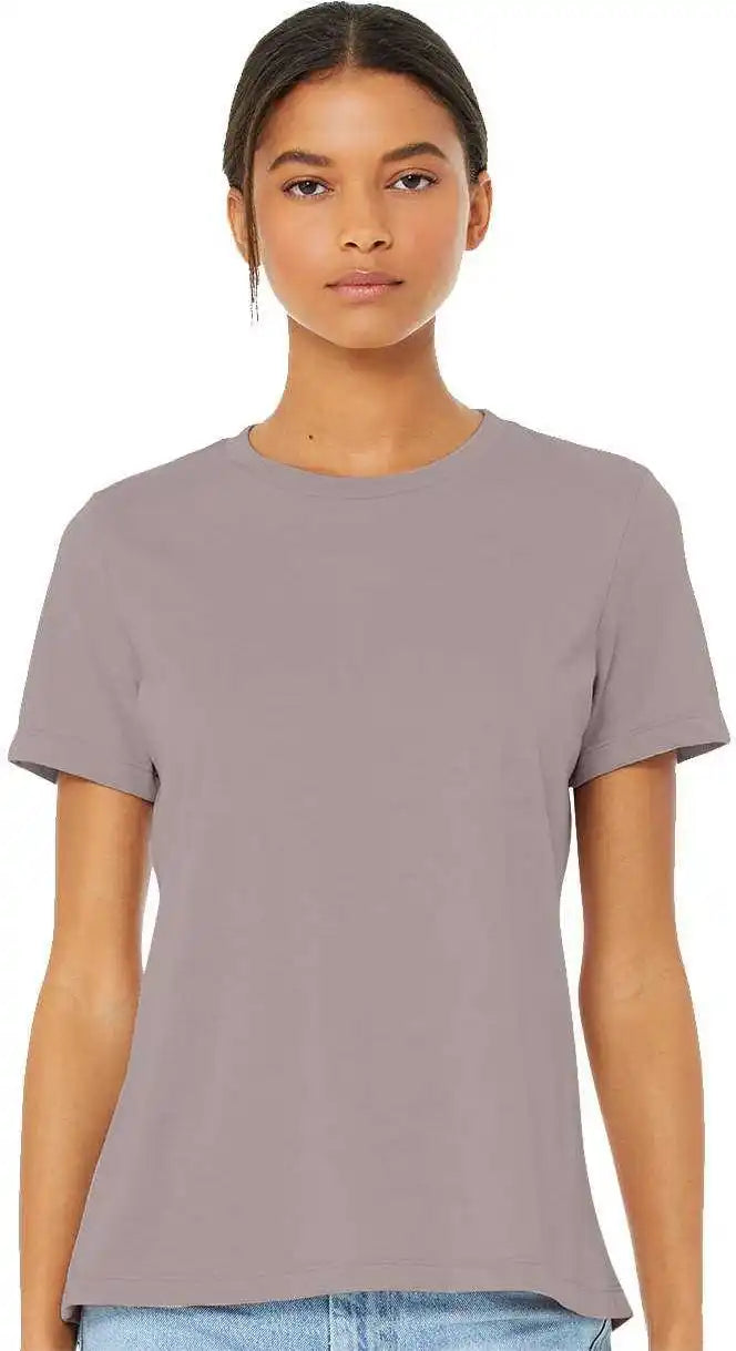 Bella + Canvas 6400cvc Womens Relaxed Fit Heather Cvc Tee Pink Gravel