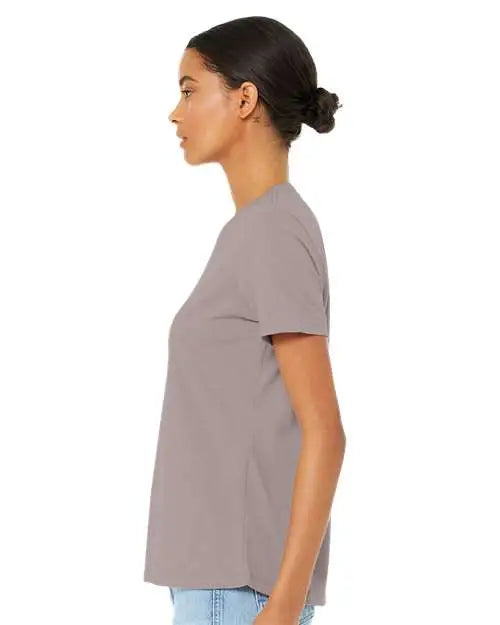 Bella + Canvas 6400cvc Women’s Relaxed Fit Heather Cvc Tee - Pink Gravel