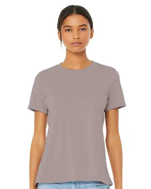 Bella + Canvas 6400cvc Women’s Relaxed Fit Heather Cvc Tee - Pink Gravel