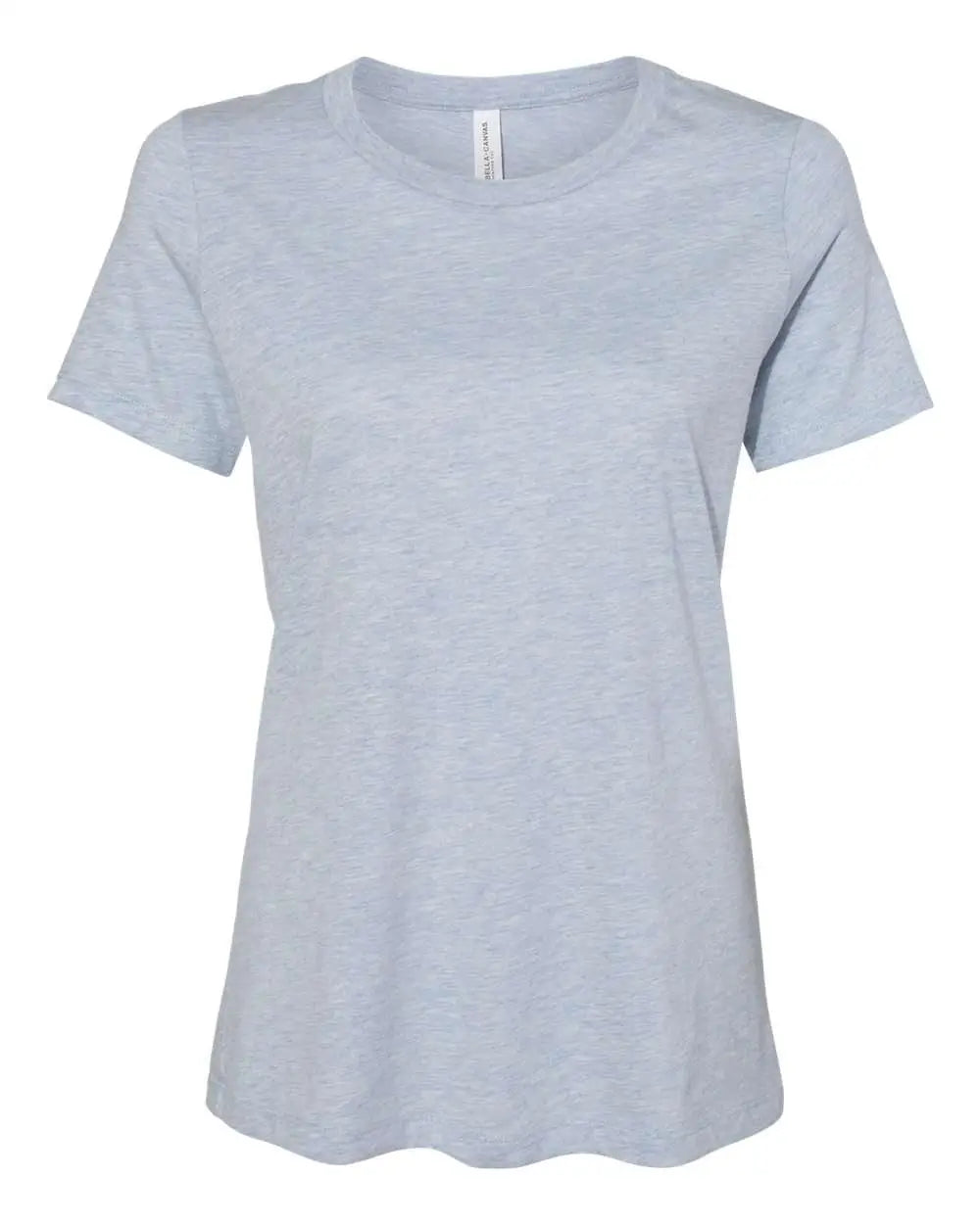 Bella + Canvas 6400cvc Women’s Relaxed Fit Heather Cvc Tee - Prism Blue - Light Gray / s
