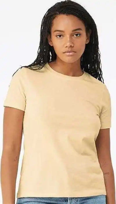 Bella + Canvas 6400cvc Womens Relaxed Fit Heather Cvc Tee Soft Cream