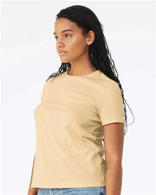 Bella + Canvas 6400cvc Women’s Relaxed Fit Heather Cvc Tee - Soft Cream