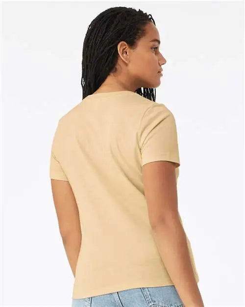 Bella + Canvas 6400cvc Women’s Relaxed Fit Heather Cvc Tee - Soft Cream