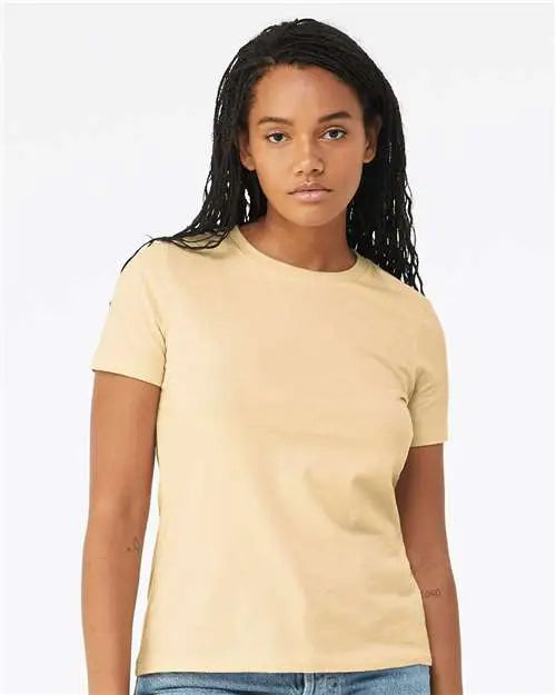 Bella + Canvas 6400cvc Women’s Relaxed Fit Heather Cvc Tee - Soft Cream