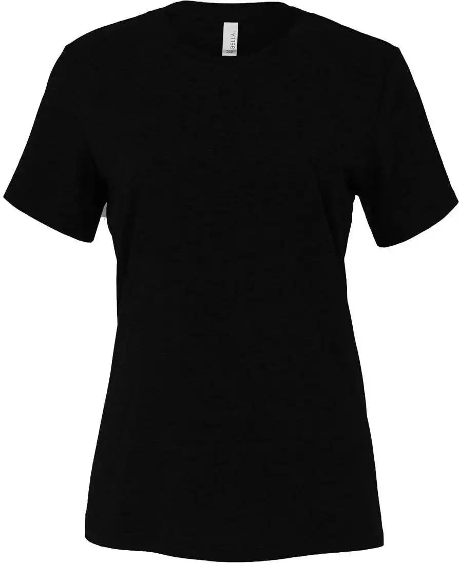 Bella + Canvas 6400cvc Womens Relaxed Fit Heather Cvc Tee Solid Black Blend