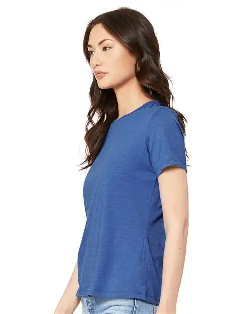 Bella + Canvas 6400cvc Women’s Relaxed Fit Heather Cvc Tee - True Royal