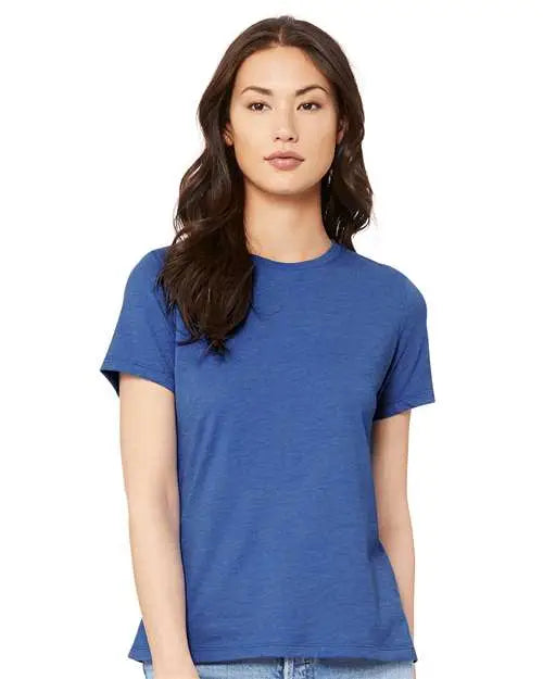 Bella + Canvas 6400cvc Women’s Relaxed Fit Heather Cvc Tee - True Royal