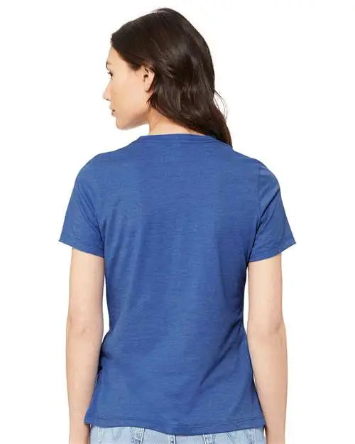Bella + Canvas 6400cvc Women’s Relaxed Fit Heather Cvc Tee - True Royal