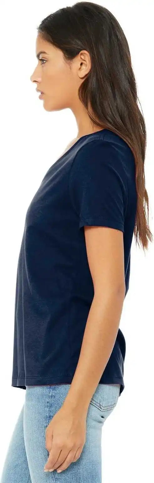 Bella + Canvas 6405 Women’s Relaxed Jersey Short Sleeve v Neck Tee Navy