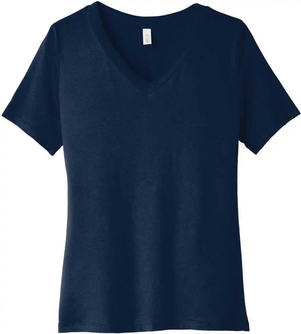 Bella + Canvas 6405 Women’s Relaxed Jersey Short Sleeve v Neck Tee Navy
