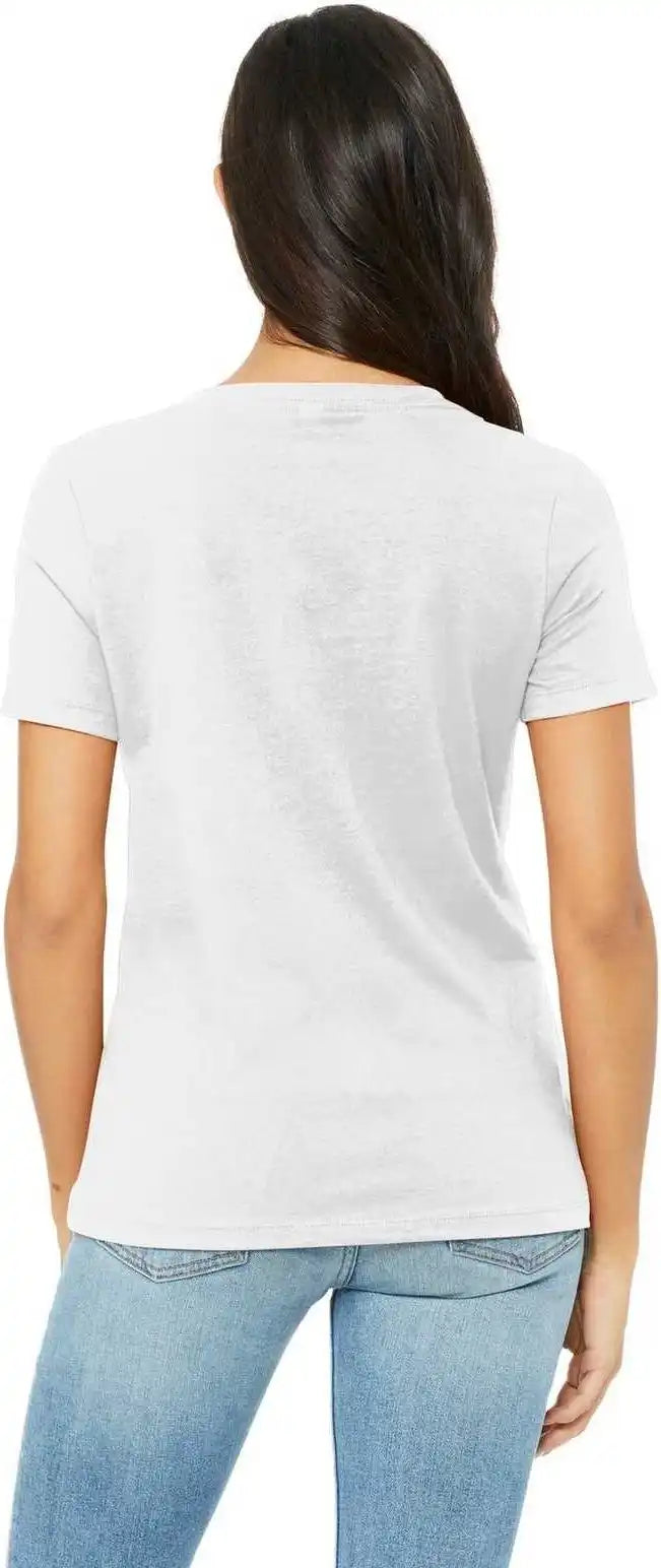 Bella + Canvas 6405 Women’s Relaxed Jersey Short Sleeve v Neck Tee White