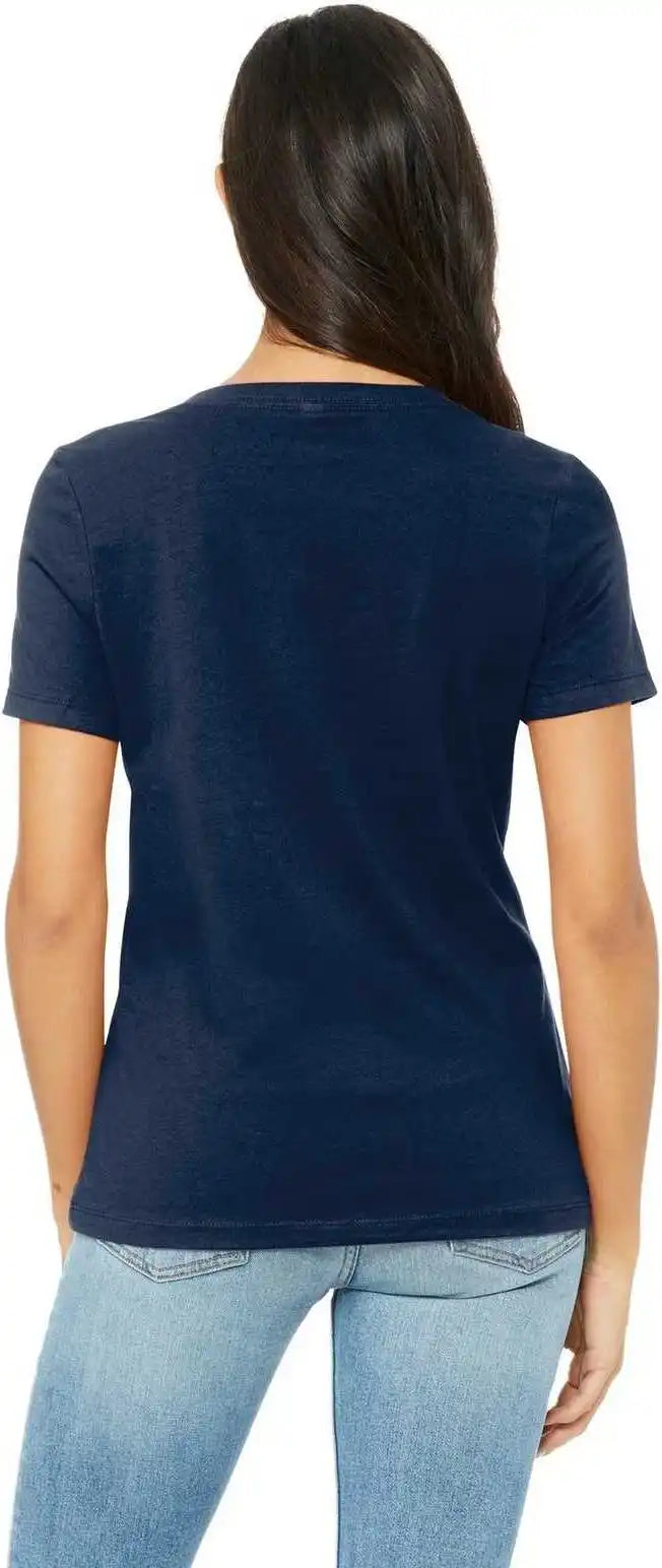 Bella + Canvas 6405 Women’s Relaxed Jersey Short Sleeve v Neck Tee Navy