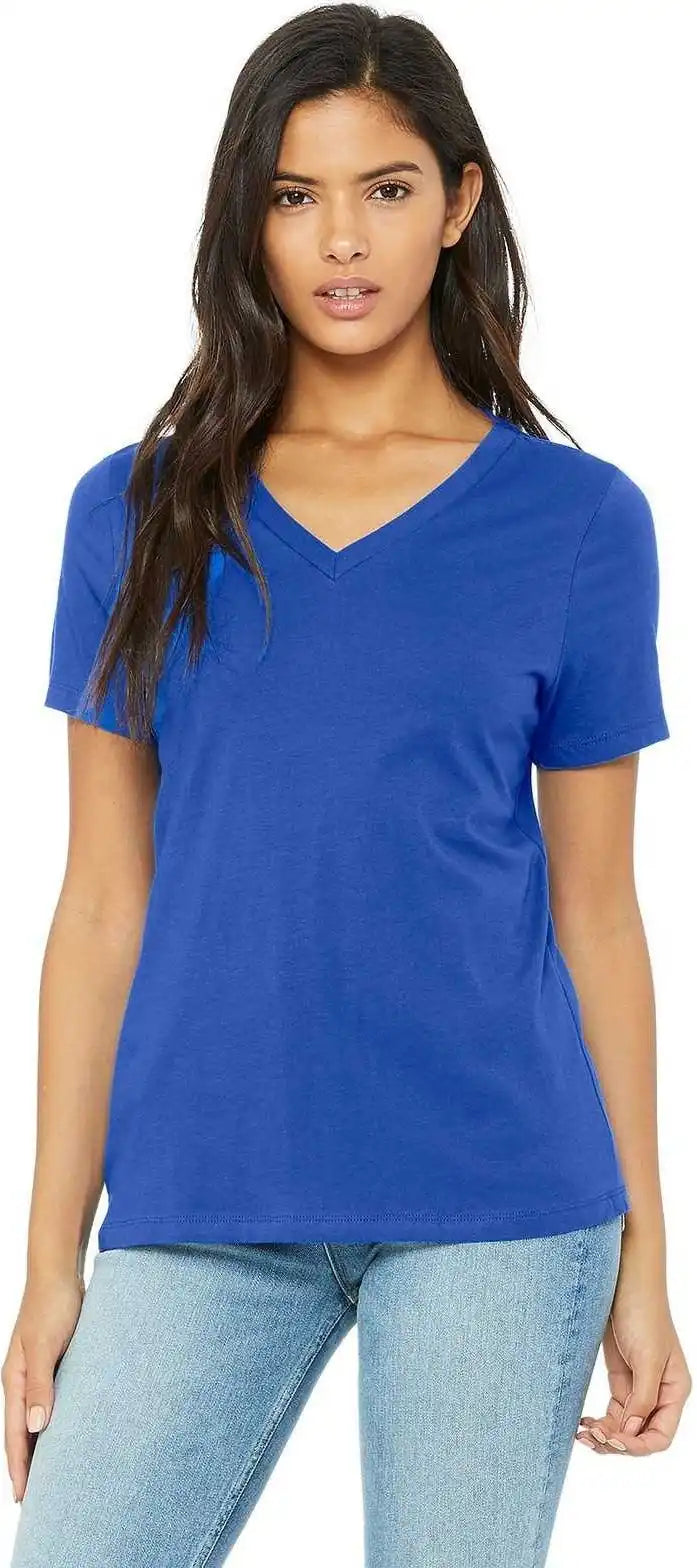 Bella + Canvas 6405 Women’s Relaxed Jersey Short Sleeve v Neck Tee True Royal