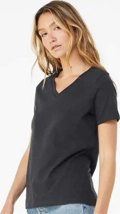 Bella + Canvas 6405 Womens Relaxed Jersey v Neck Tee Dark Gray