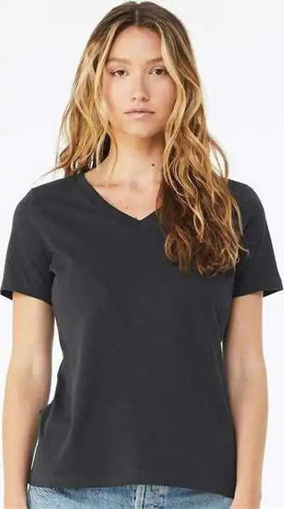 Bella + Canvas 6405 Womens Relaxed Jersey v Neck Tee Dark Gray