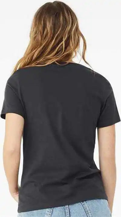 Bella + Canvas 6405 Womens Relaxed Jersey v Neck Tee Dark Gray