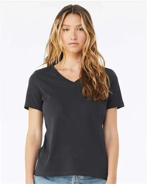 Bella + Canvas 6405 Women’s Relaxed Jersey V-neck Tee - Dark Grey