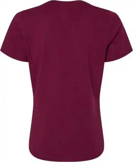 Bella + Canvas 6405 Womens Relaxed Jersey v Neck Tee Maroon