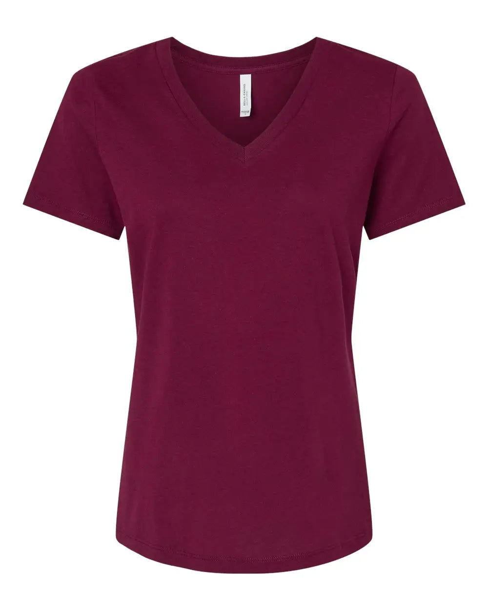 Bella + Canvas 6405 Women’s Relaxed Jersey V-neck Tee - Maroon