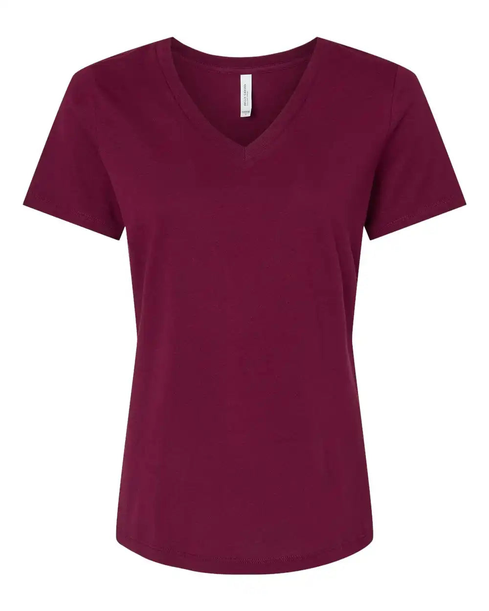 Bella + Canvas 6405 Women’s Relaxed Jersey V-neck Tee - Maroon - s