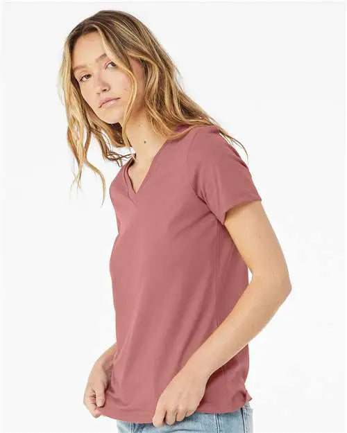 Bella + Canvas 6405 Women’s Relaxed Jersey V-neck Tee - Mauve